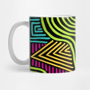 Fun Funky Colored Lined Shapes Mug